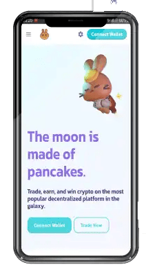 mobile mockup of pancakeswap clone app